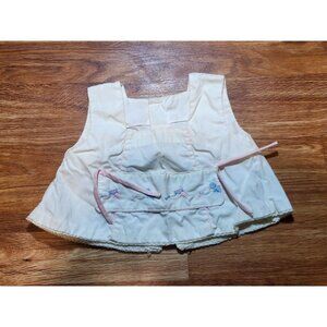 Vintage 50s‎ Puppy Dog Embroidered White Bib Apron Baby